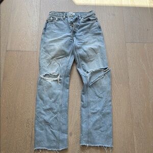 Re/done women’s Levi’s light blue wash high rise straight leg